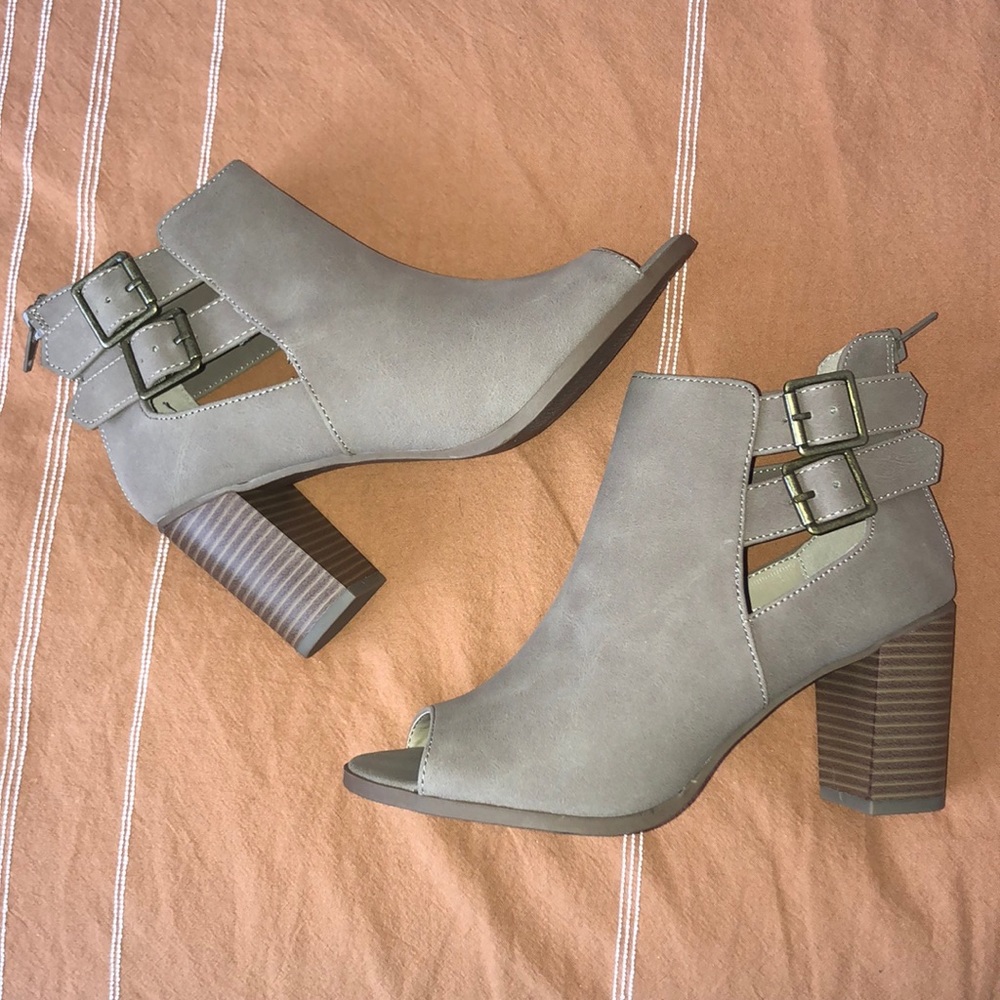 Peep toe booties